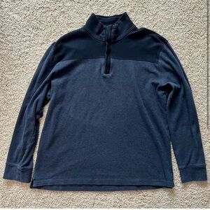 BANANA REPUBLIC Men's Quarter Zip Pullover Long Sleeve Shirt Blue Size XL